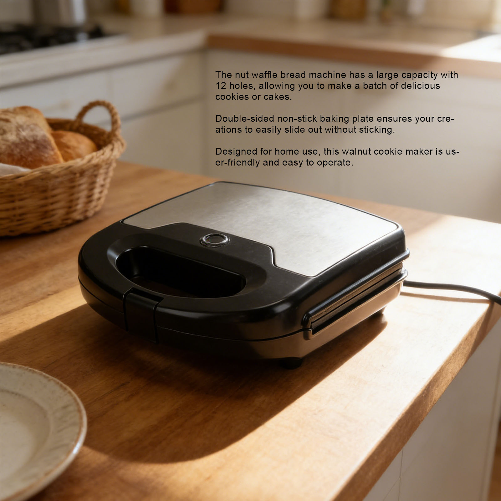 12개 호두 쿠키 메이커 논스틱 양면 미니 넛 와플 빵 - Mini Waffle Maker Machine 리뷰 및 가격